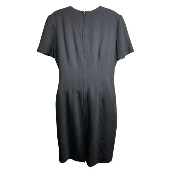 Vintage Oberon‎ Women's Black Wool Shift Dress Size 10 Old Money Classic Career - Picture 2 of 11